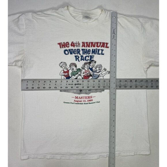 VINTAGE Over The Hill Race Road Runner 1995 T-shirt Men XL 90s Single Stitch - Picture 12 of 12
